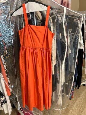 a new day Bright Orange Square-Neck Midi Dress